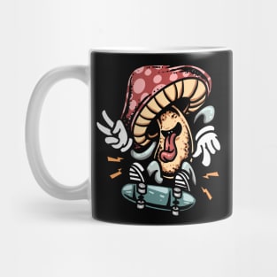 Cartoon Aesthetic Crazy Mushroom Skating Mug
